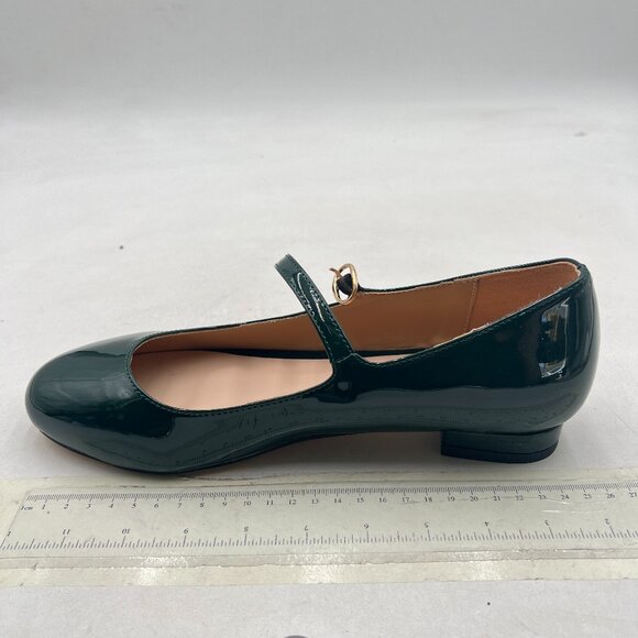 FYS Dark Green Low Block Heel Mary Jane Chic Round Toe Pumps Comfy Dress Shoes - Picture 1 of 7